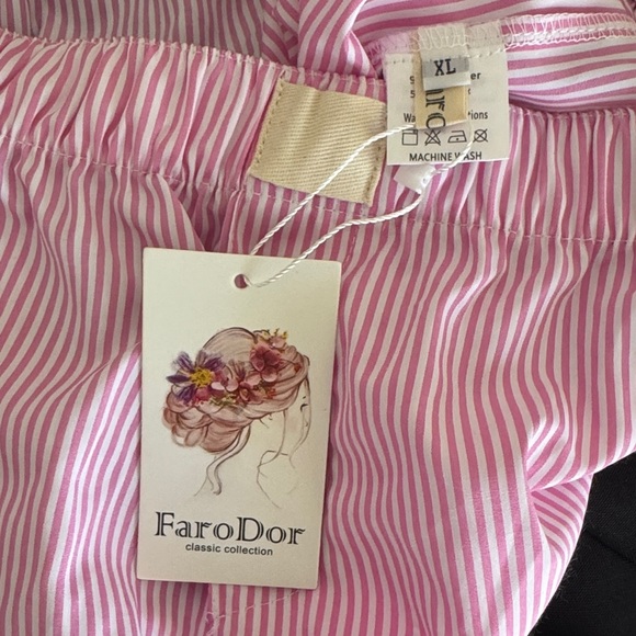 Pink and White Striped Cotton Boxer Shorts Size XL - Picture 5 of 5
